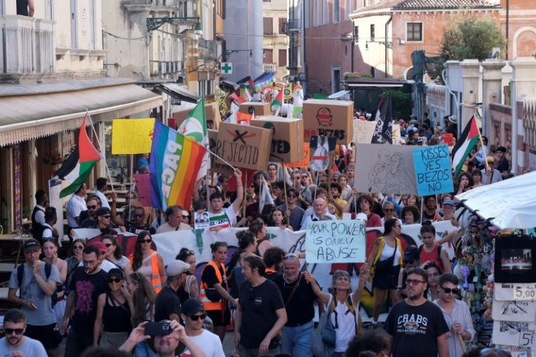 Bezos wedding protesters demand the billionaire ‘get out of our lagoon’